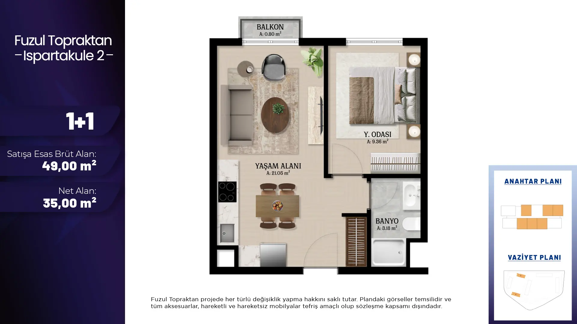 1+1 Daire Tipi Görseli