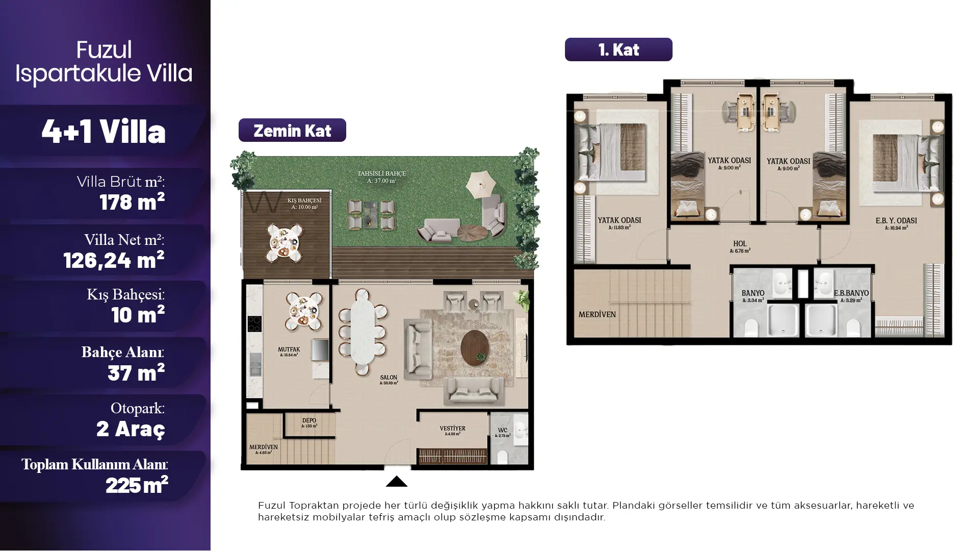 4+1 Villa 2 Daire Tipi Görseli