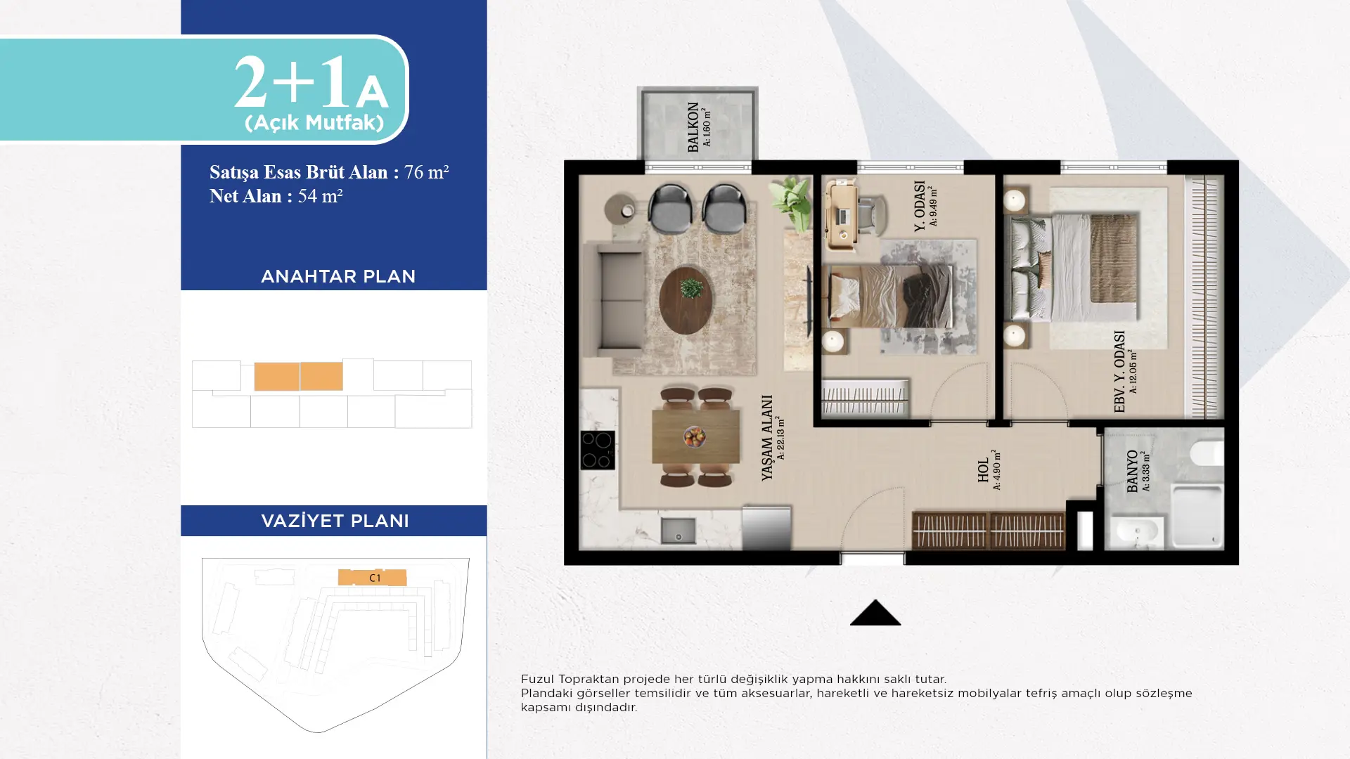 2+1 A Daire Tipi Görseli