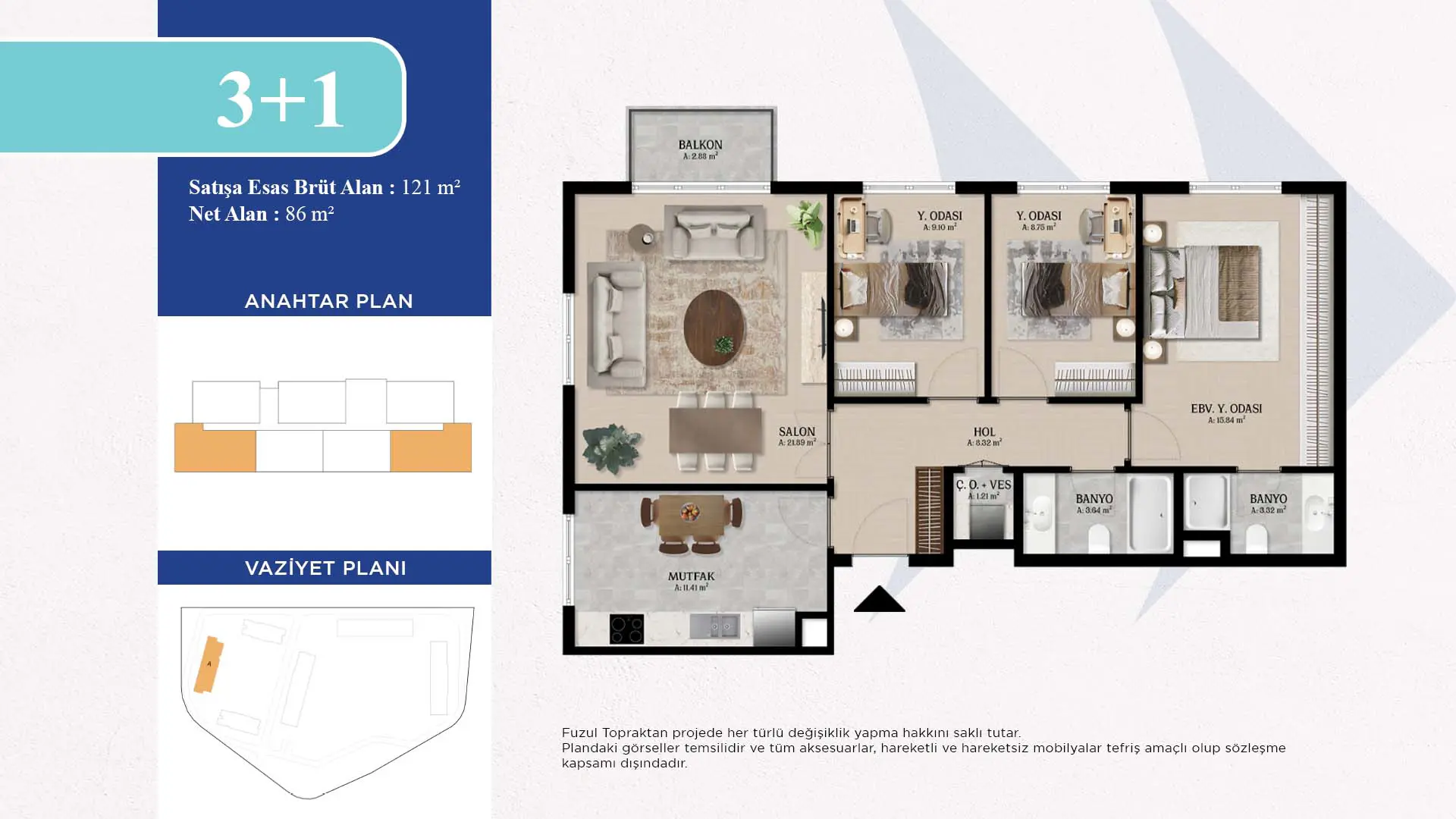 3+1 Daire Tipi Görseli