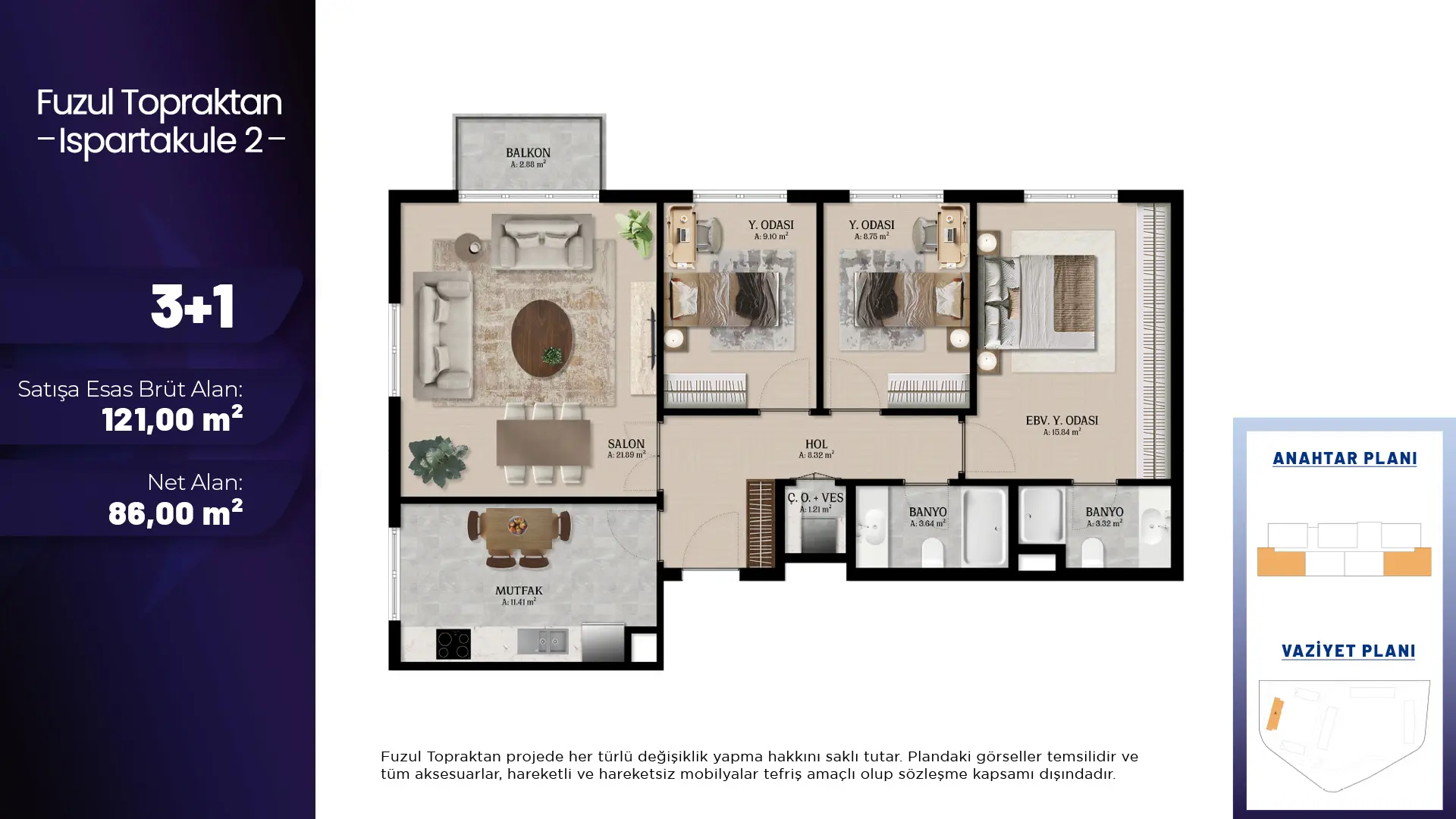 3+1 Daire Tipi Görseli