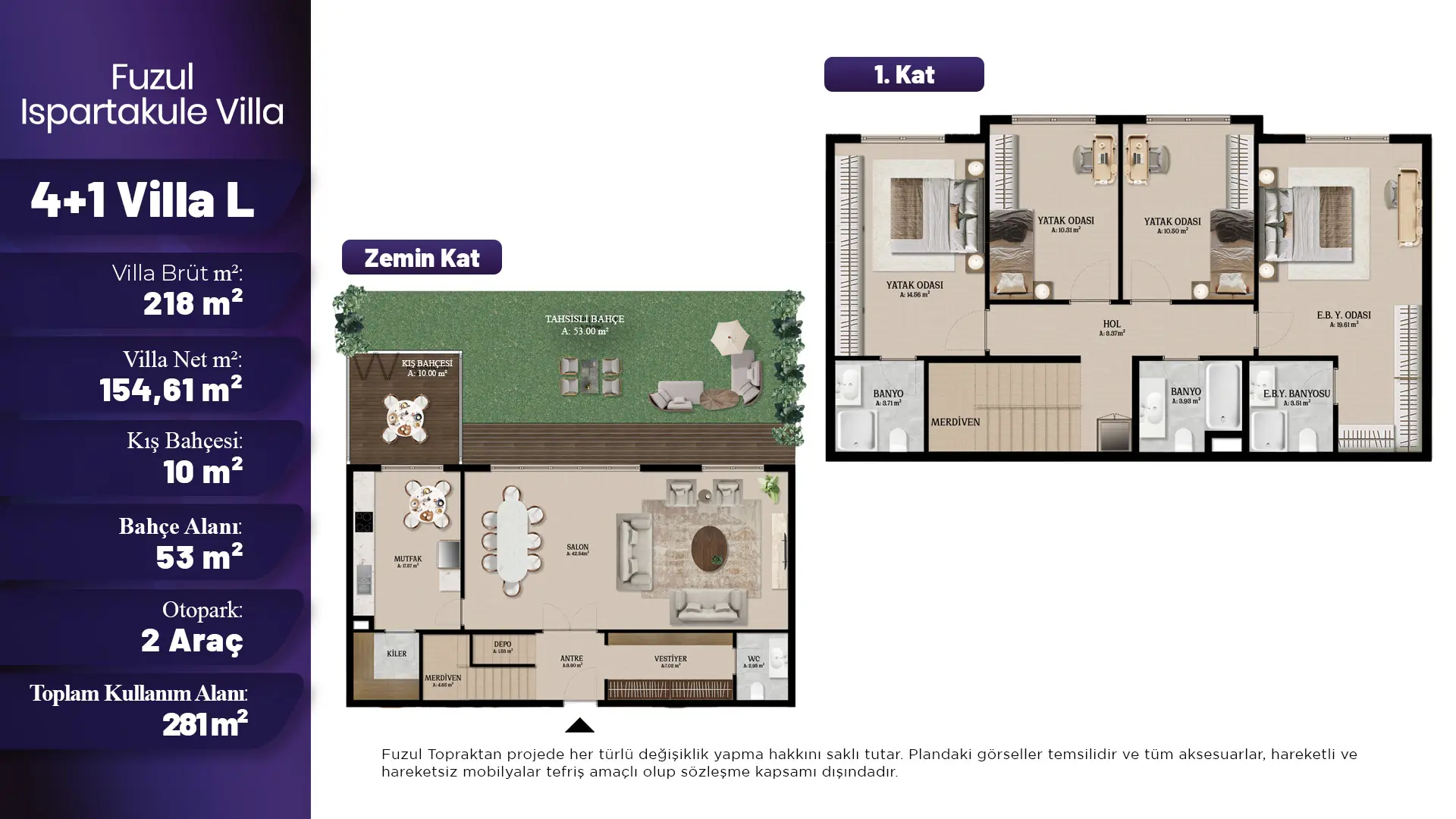 4+1 Villa L2 Daire Tipi Görseli