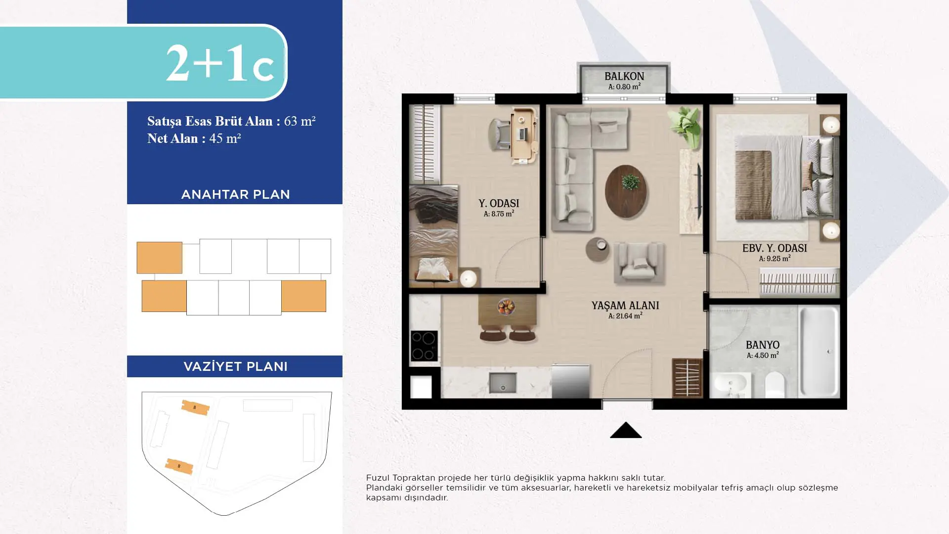 2+1 C Daire Tipi Görseli