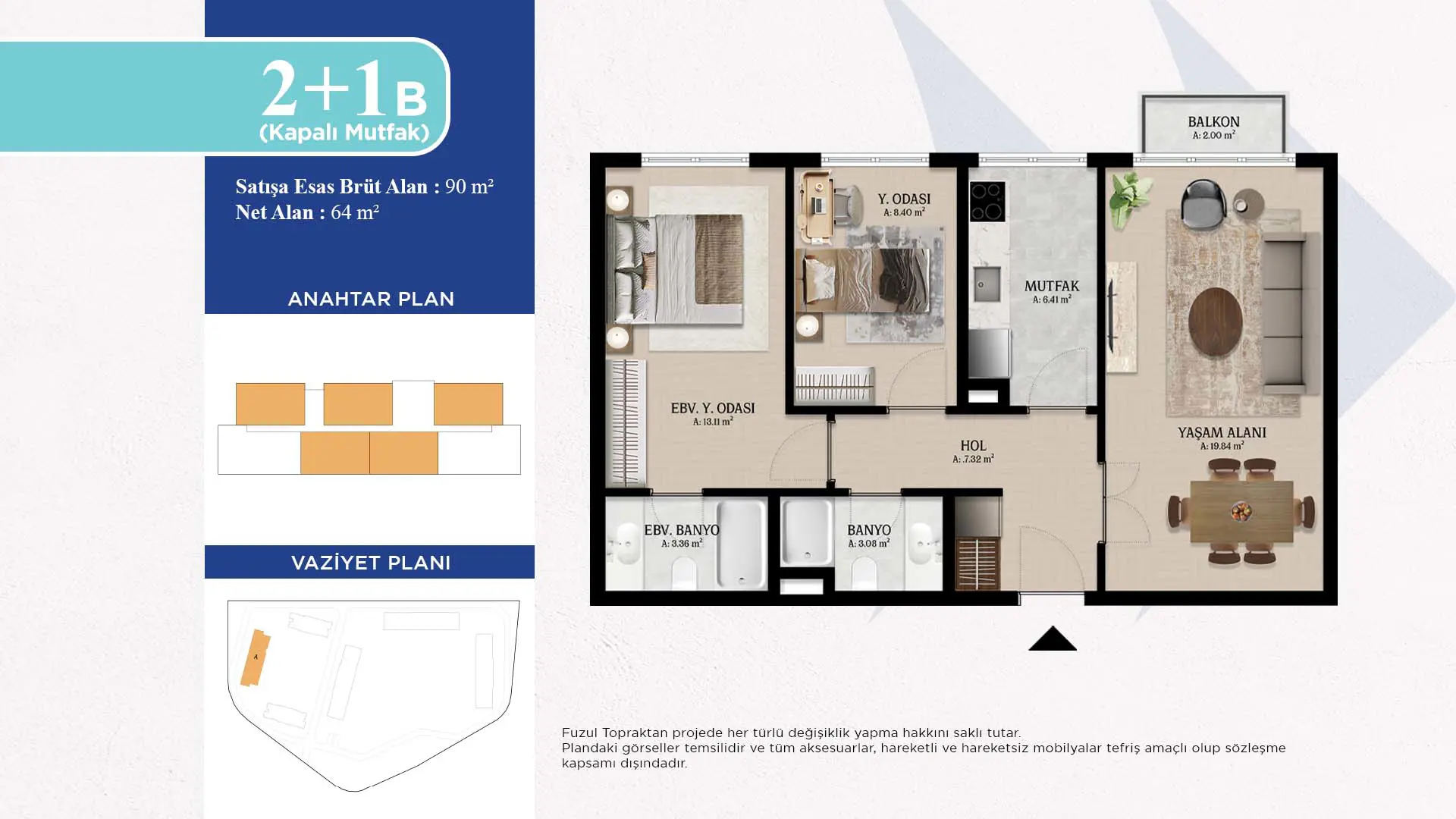 2+1 B Daire Tipi Görseli