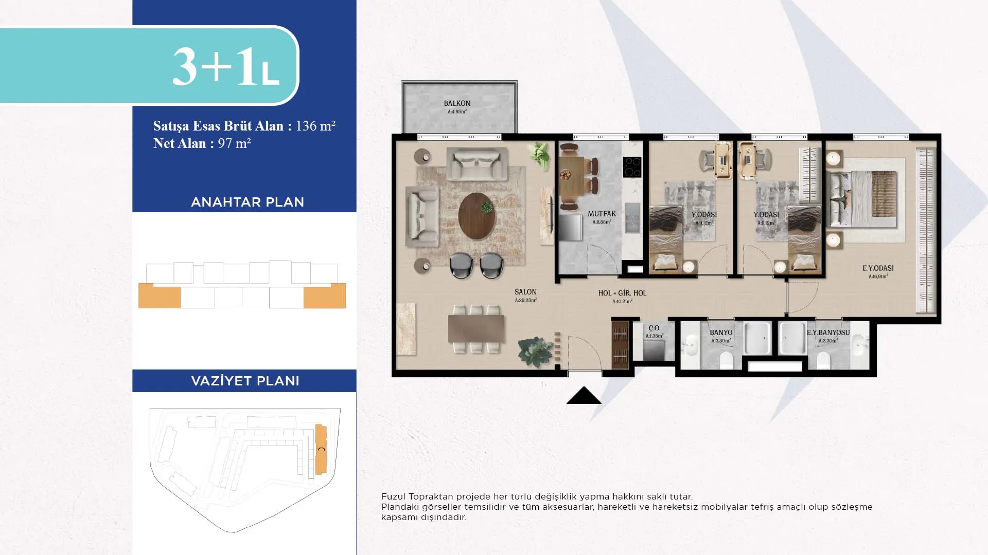 3+1 L Daire Tipi Görseli