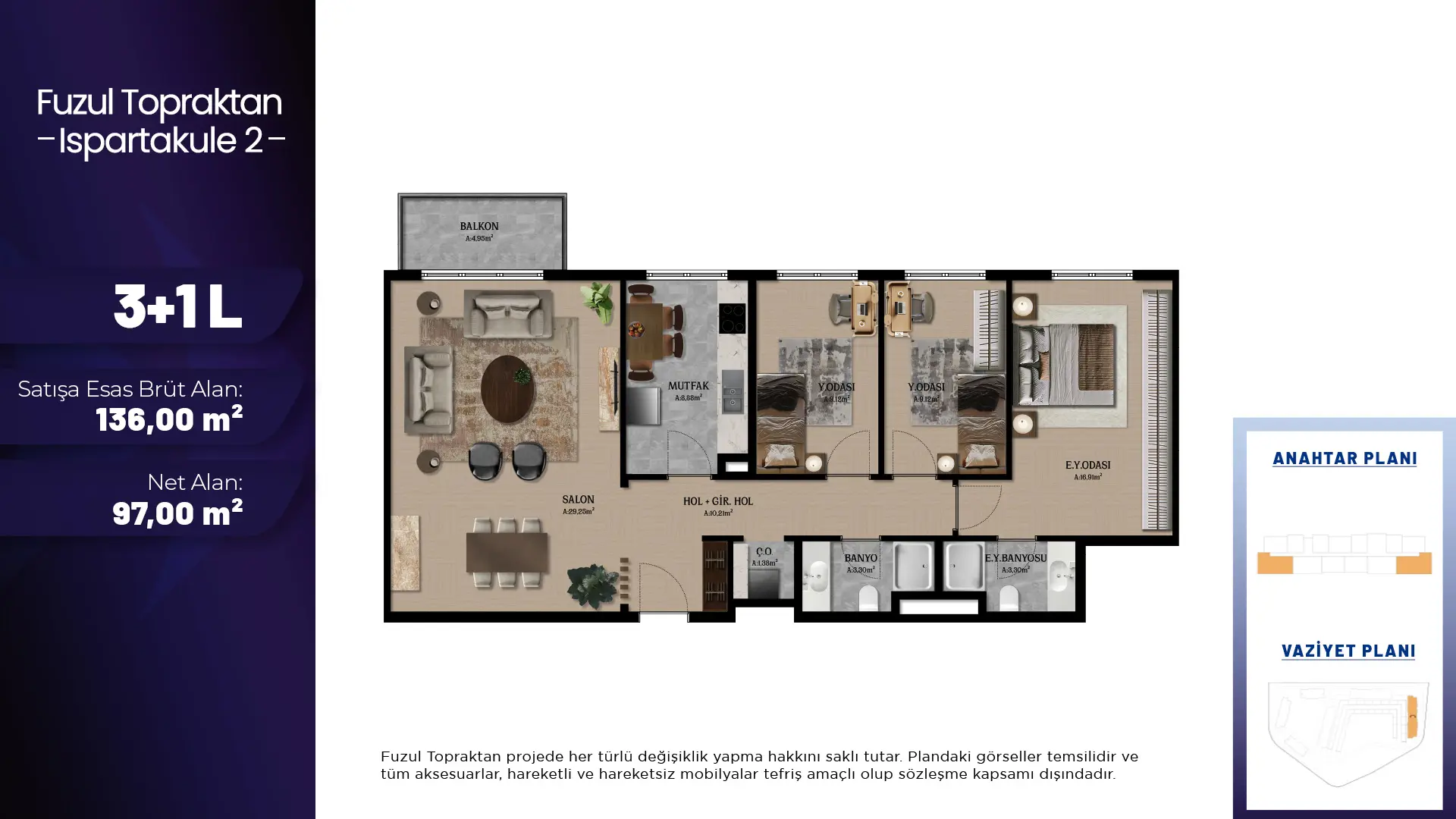 3+1 L Daire Tipi Görseli