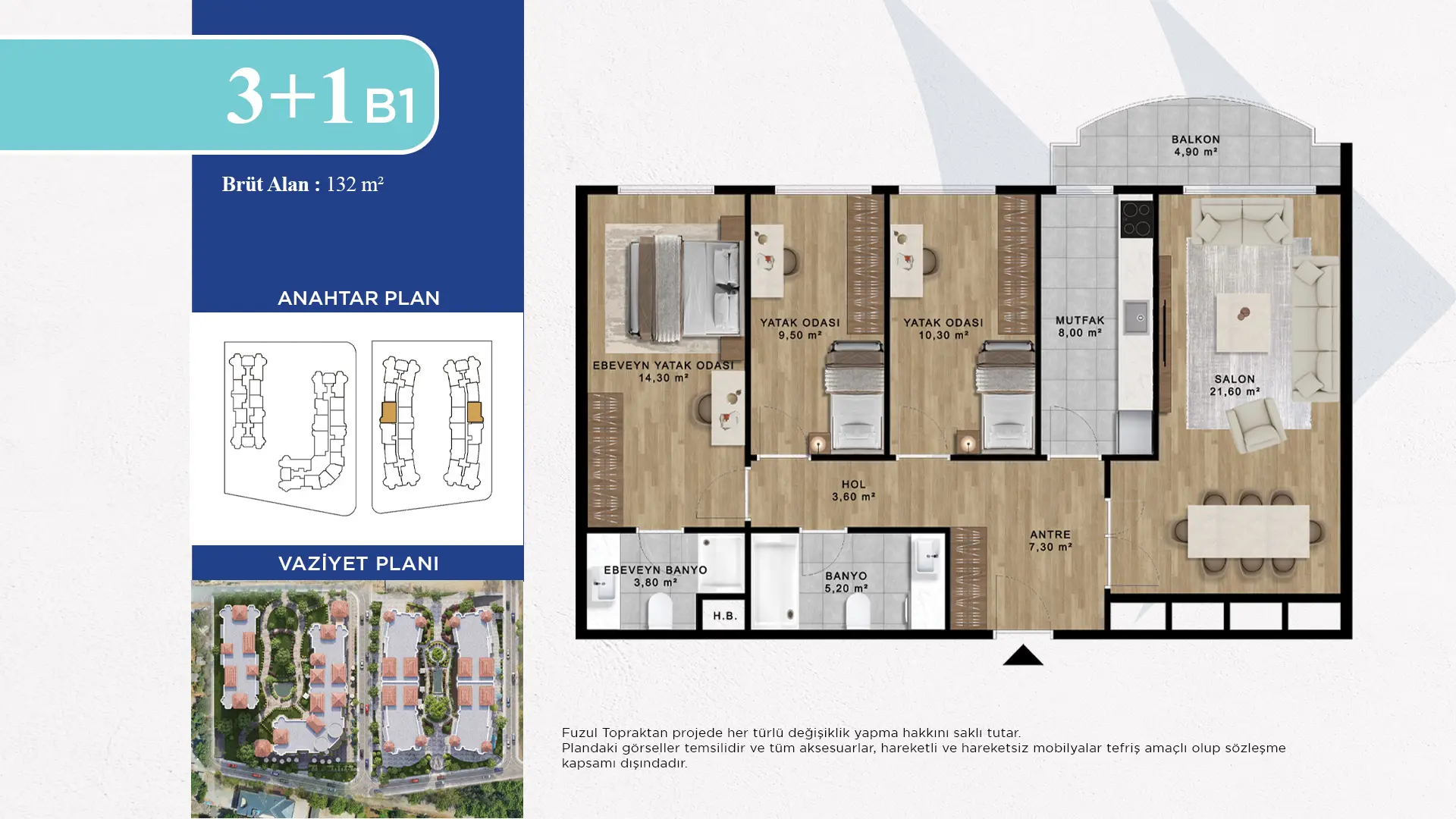 3+1 B Daire Tipi Görseli