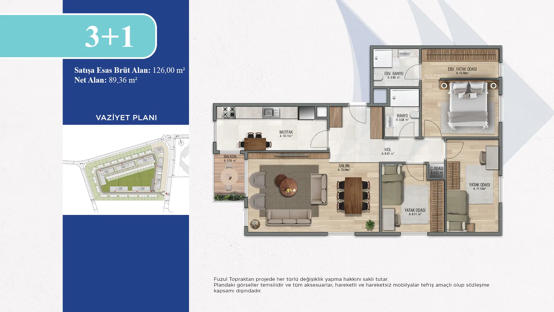 3+1 Daire Tipi Görseli