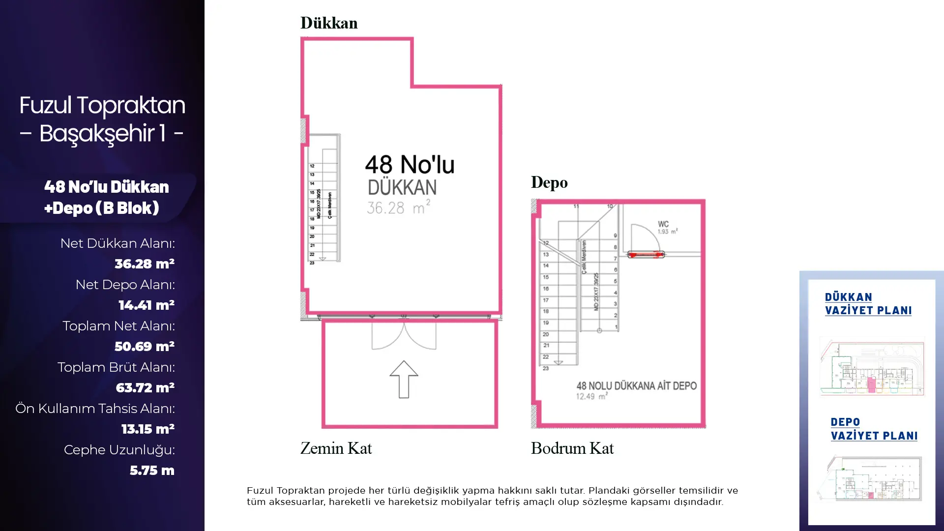 DepoluDükkan_Zemin_48 Daire Tipi Görseli