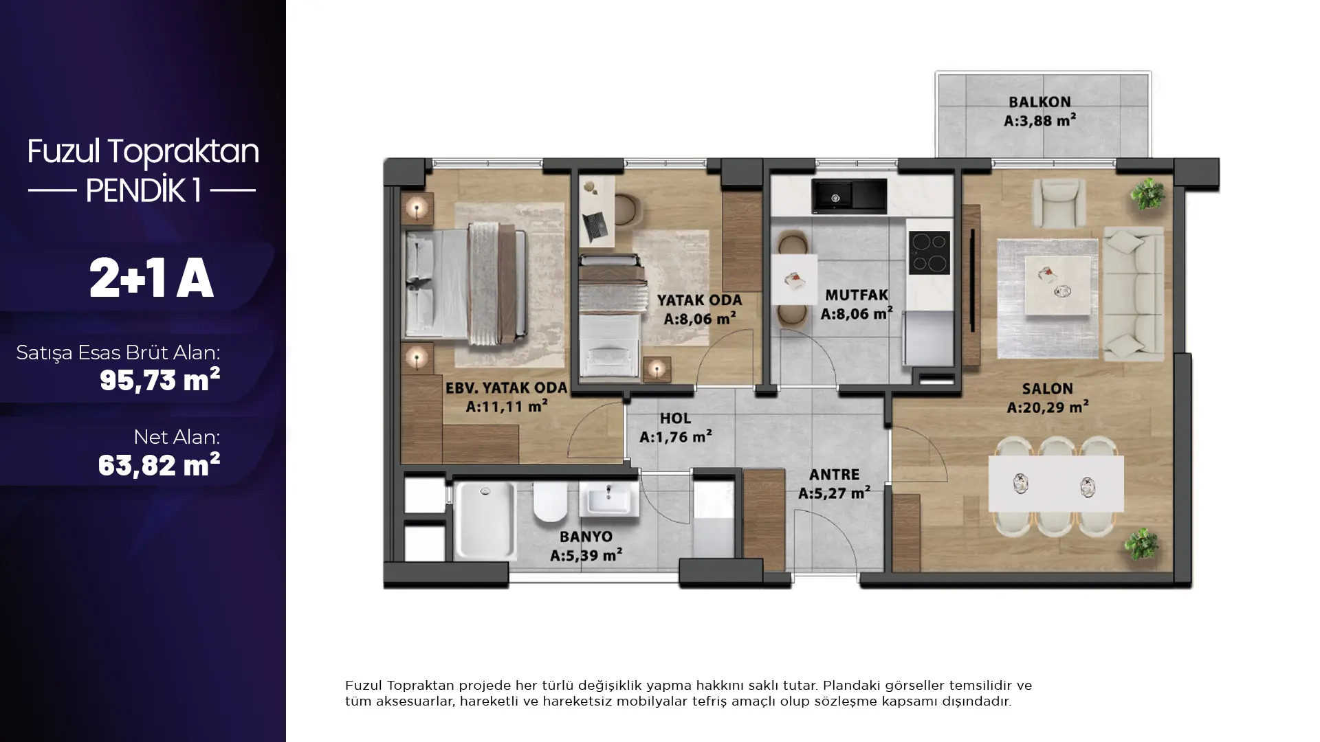 2+1A (A-Blok_Kat5_No.21) Daire Tipi Görseli