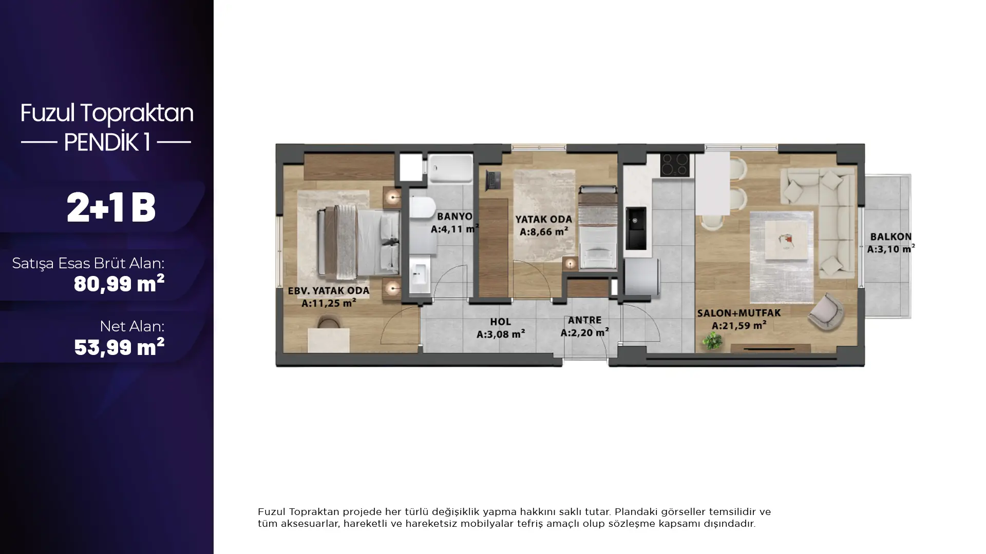 2+1B (B-Blok_Kat8_No.41) Daire Tipi Görseli