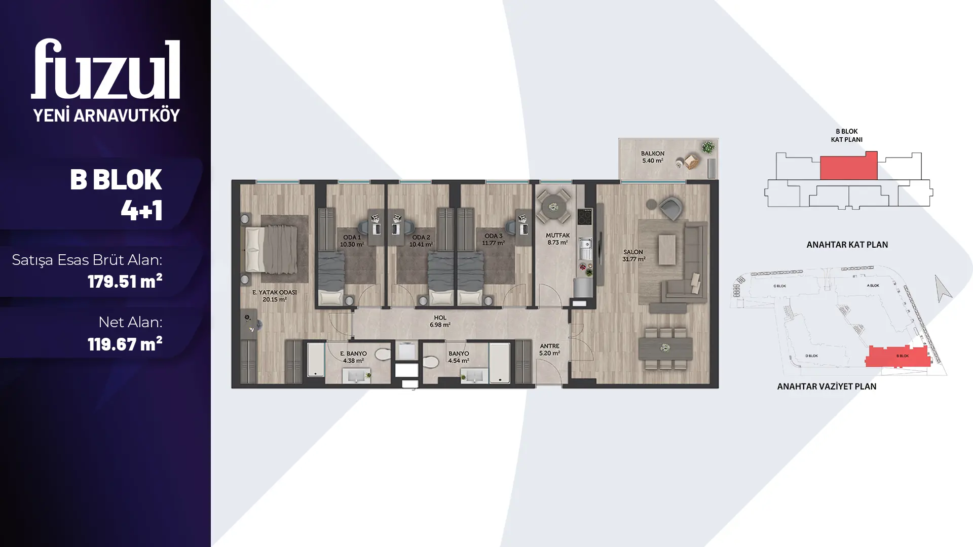 4+1 TİP 1 Daire Tipi Görseli