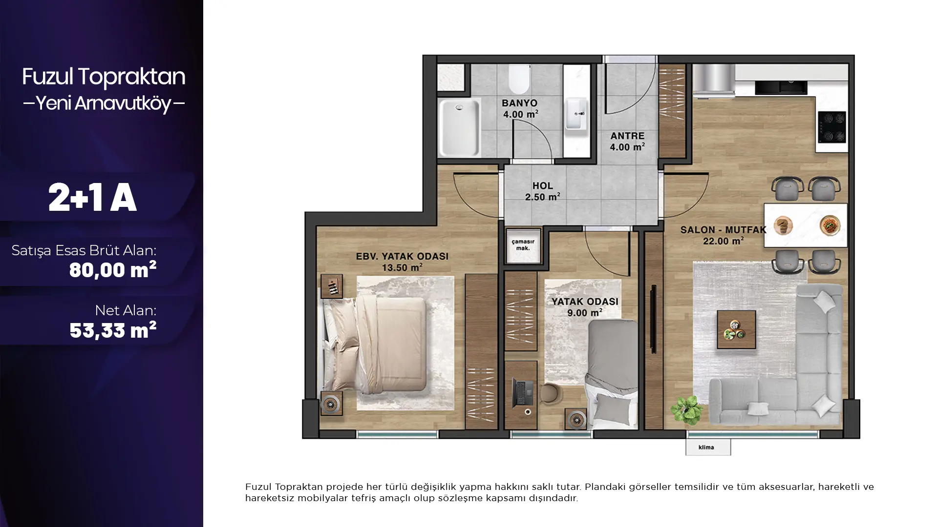 2+1 A Daire Tipi Görseli