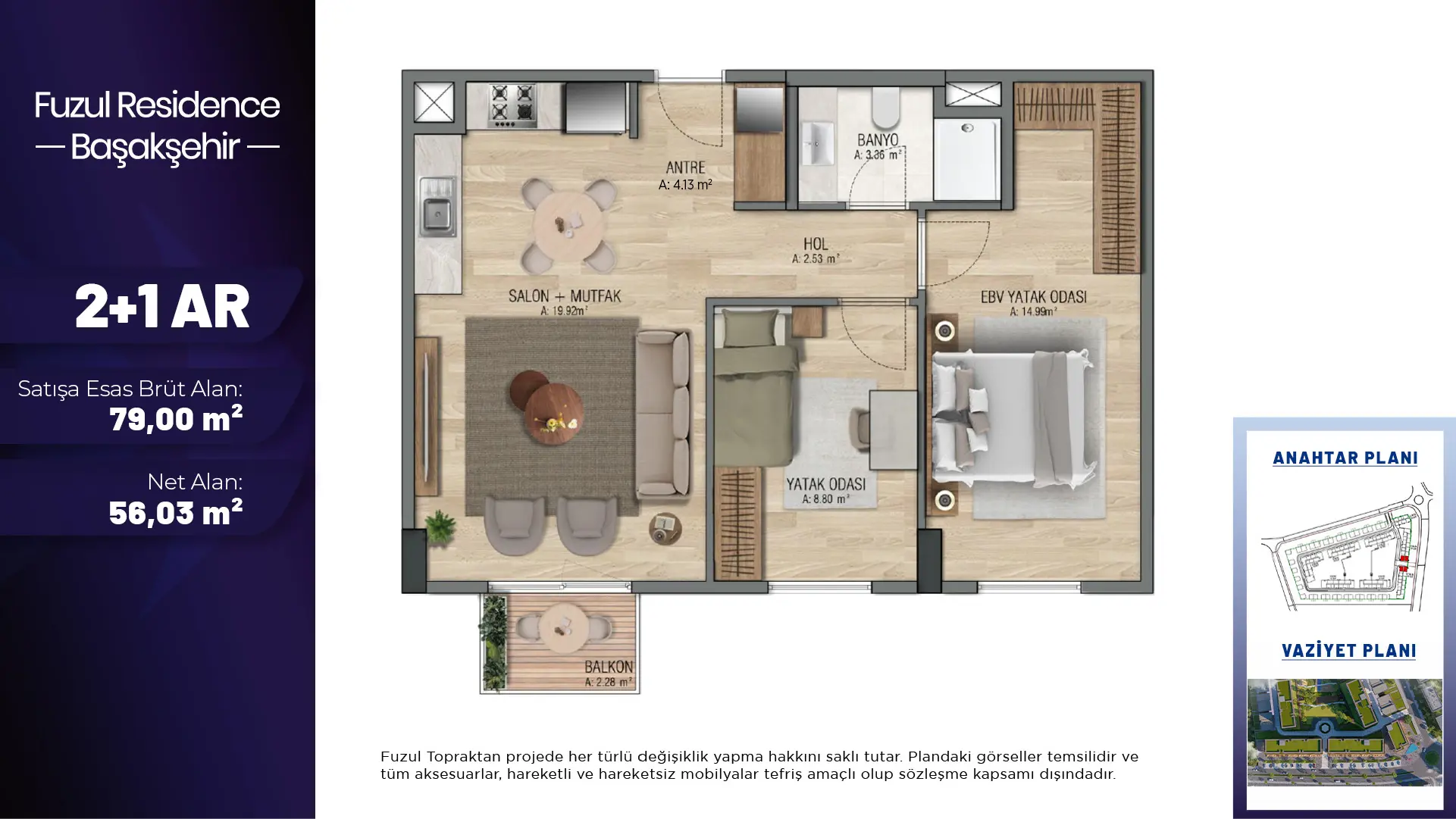 2+1 AR Daire Tipi Görseli