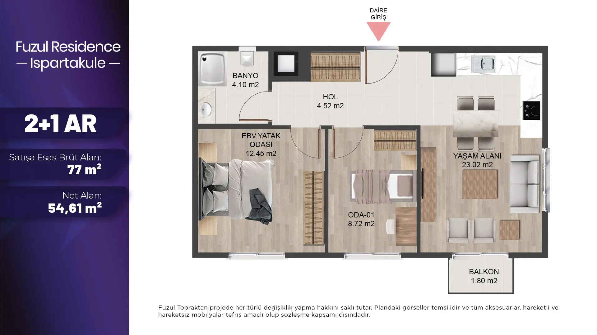 2+1 AR Daire Tipi Görseli