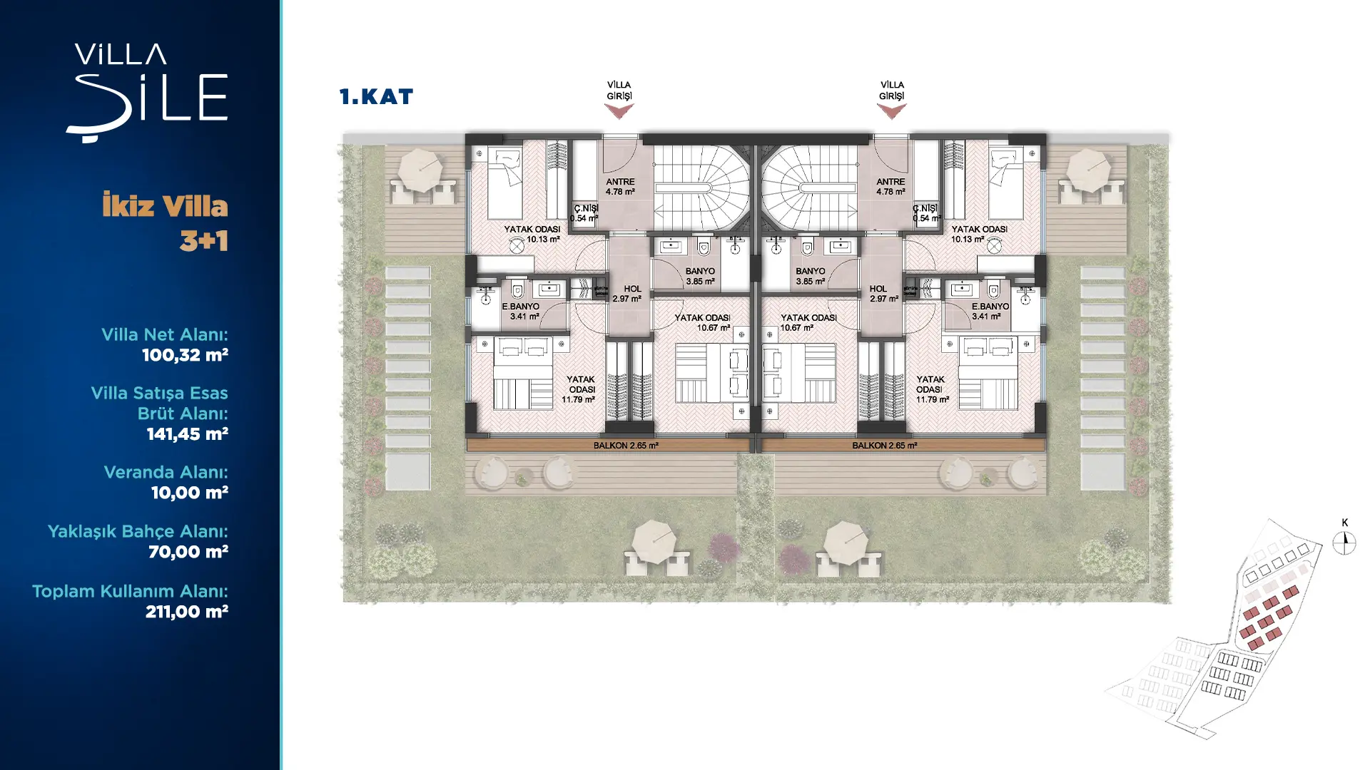 3+1 İkiz Villa Daire Tipi Görseli