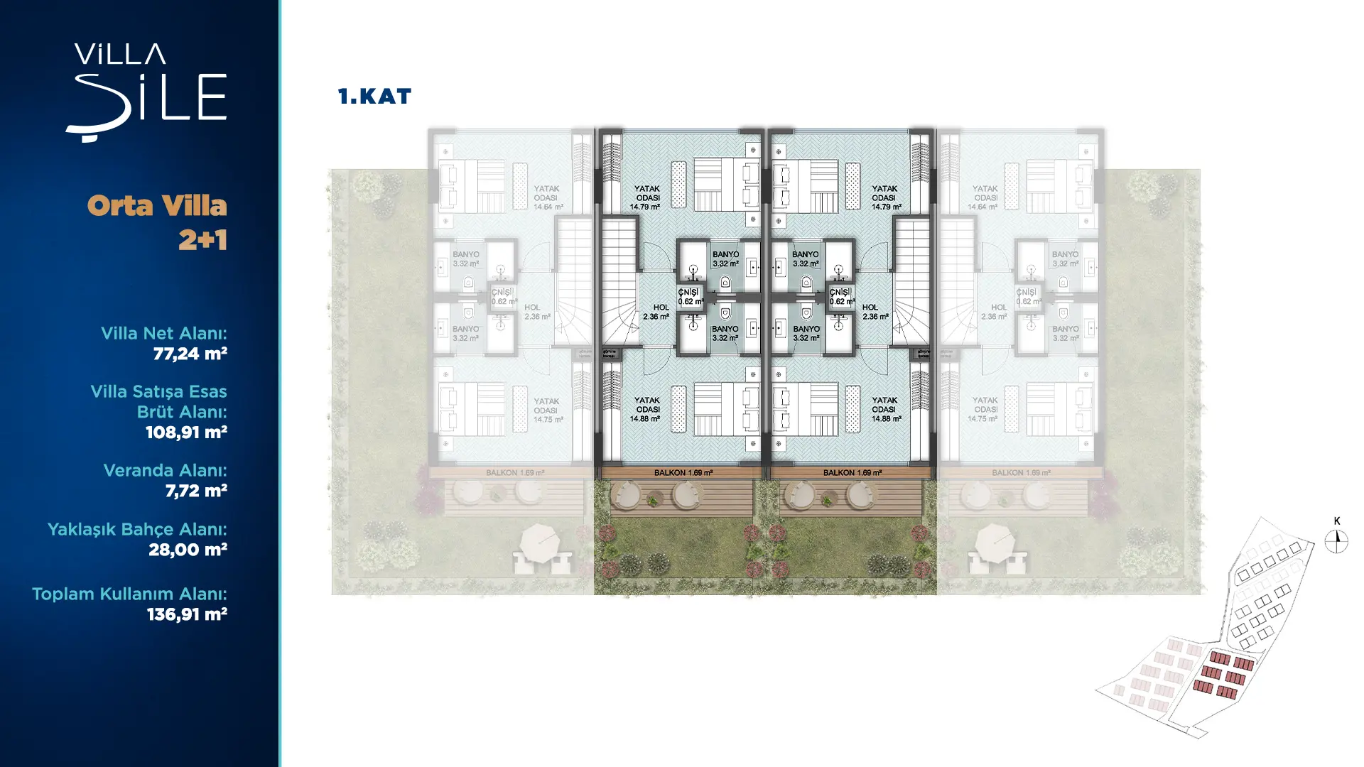 2+1 Orta Villa  Daire Tipi Görseli